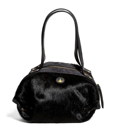 Vivienne Westwood Calf Hair Mara Holdall In Black