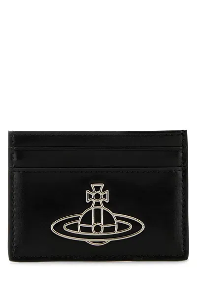 Vivienne Westwood Card Holder Flat In Black