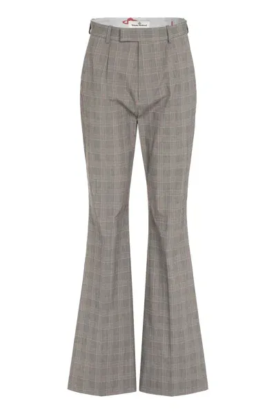 Vivienne Westwood Checkered Design Trousers For Women In Grey