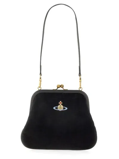 Vivienne Westwood Clutch With Shoulder Strap In Black