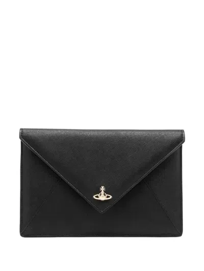 Vivienne Westwood Envelope Clutch In Black