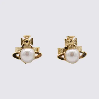 Vivienne Westwood Gold-tone Brass Balbina Earrings In Gold/cream Pearl