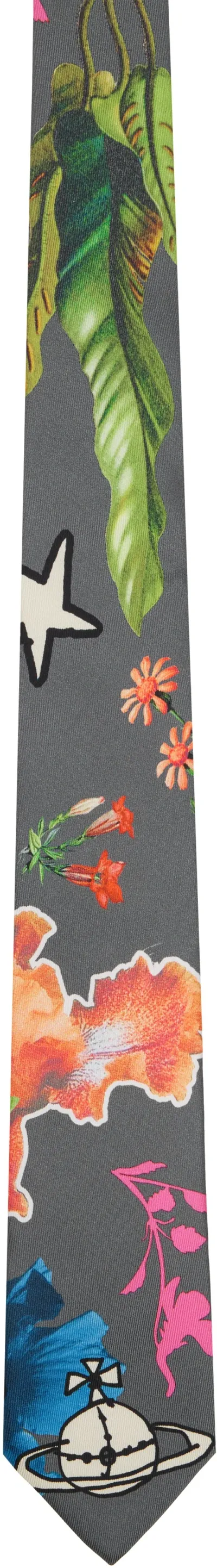 Vivienne Westwood Gray Hibiscus Tie