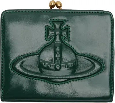 Vivienne Westwood Green Frame Pocket Wallet In Brown