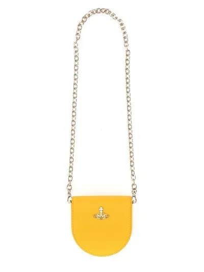 Vivienne Westwood Half Moon Shoulder Bag In Yellow