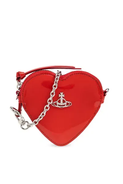 Vivienne Westwood Heart Chain Pouch In Red