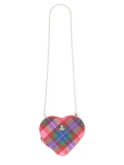 Vivienne Westwood Heart Crossbody In Candy Tartan