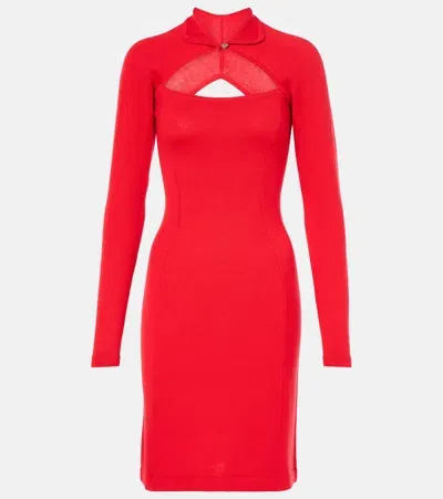 Vivienne Westwood Knitted Wool Midi Dress In Rot