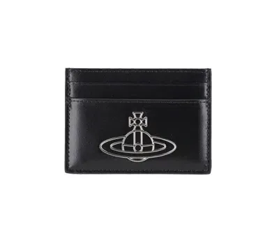 Vivienne Westwood Logo Plaque Card Hodler In Black