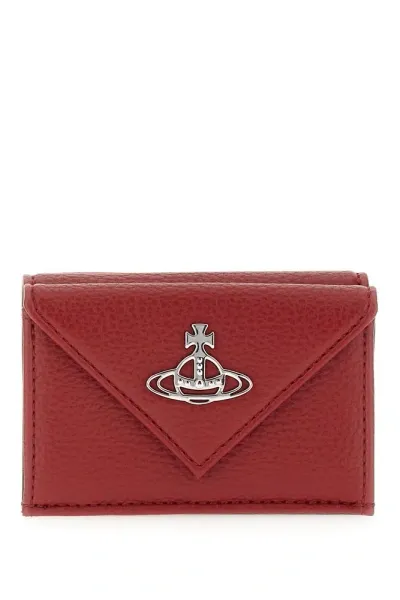 Vivienne Westwood Logo Plaque Envelope Wallet In Red