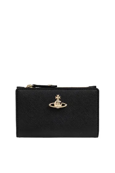 Vivienne Westwood Logo Plaque Wallet In Black