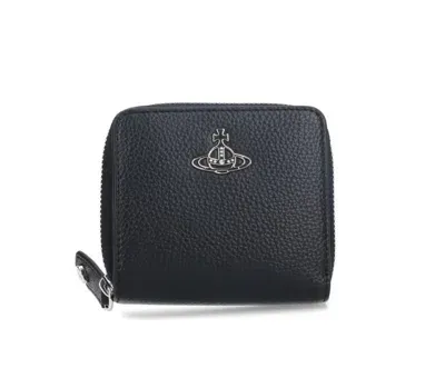 Vivienne Westwood Logo Plaque Zip In Black