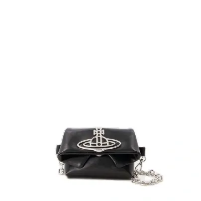 Vivienne Westwood Mirage Mini Courtney Wallet On Chain -  - Leather - Black