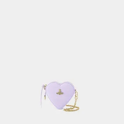 Vivienne Westwood Sac À Main Moire Heart Wristlet -  - Synthétique - Violet In Purple