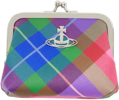 Vivienne Westwood Multicolor Frame Coin Pouch In G301 Candy Tartan