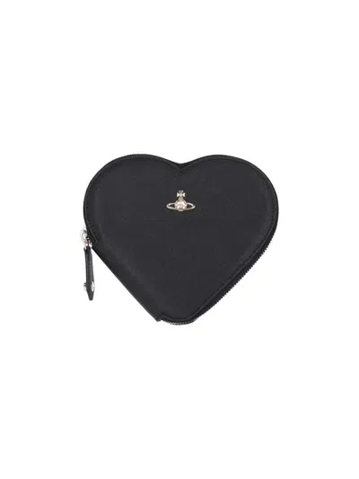 Vivienne Westwood New Heart Crossbody Bag In Black  