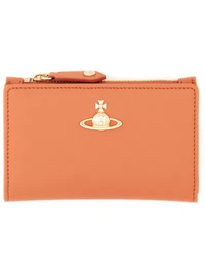 Vivienne Westwood Orb Card Holder In Orange