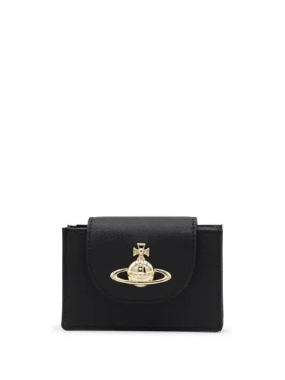 Vivienne Westwood Orb-plaque Cardholder In Black