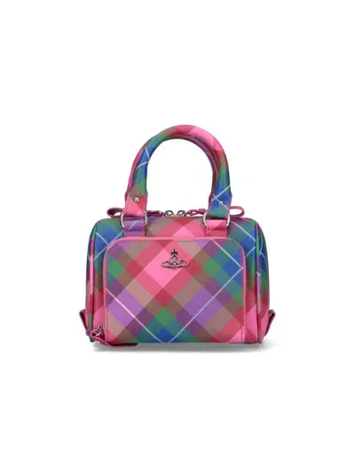 Vivienne Westwood Orb Plaque Checked Tote Bag In Multi