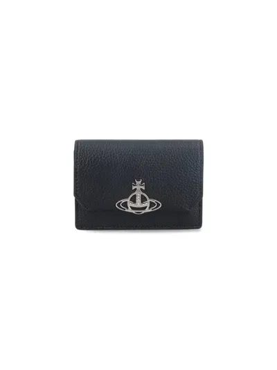 Vivienne Westwood Orb Plaque Folded Wallet In Black