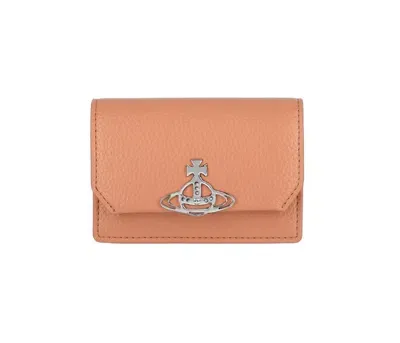 Vivienne Westwood Orb Plaque Folded Wallet In Pink