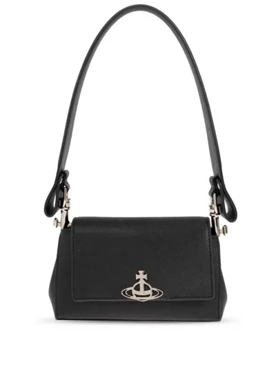 Vivienne Westwood Orb-plaque Shoulder Bag In Black