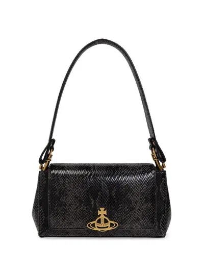 Vivienne Westwood Orb-plaque Shoulder Bag In Black