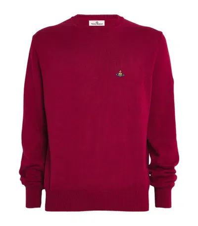 Vivienne Westwood Organic Cotton-cashmere Mini Orb Sweater In Red