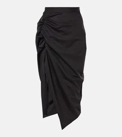 Vivienne Westwood Panther Wool Midi Skirt In Brown