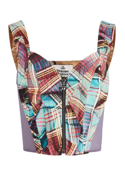 Vivienne Westwood Printed Wool Corset Top In Multicoloured