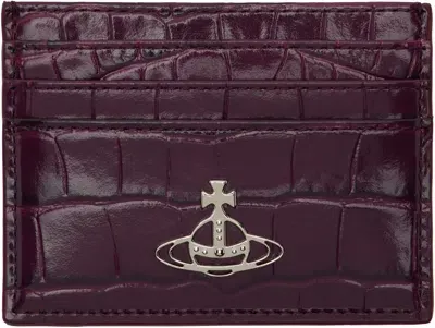 Vivienne Westwood Purple Flat Card Holder In Burgundy