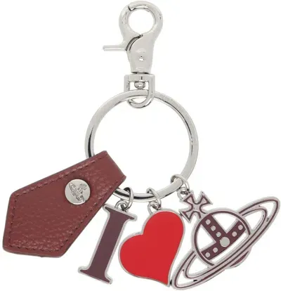 Vivienne Westwood Red I Love Orb Keychain In Aw24-h407