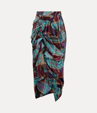 Vivienne Westwood Side Panther Skirt In Multi-tartan