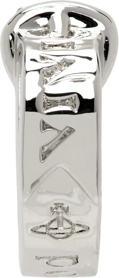 Vivienne Westwood Silver Bobby Single Hoop Earring In Metallic