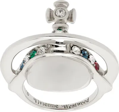 Vivienne Westwood Silver Solid Orb Ring In Aw24-p019