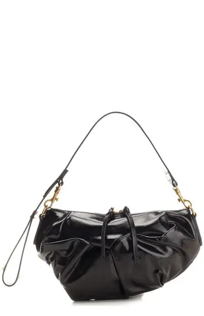 Vivienne Westwood Small Agnes Logo Plaque Shoulder Bag In Black