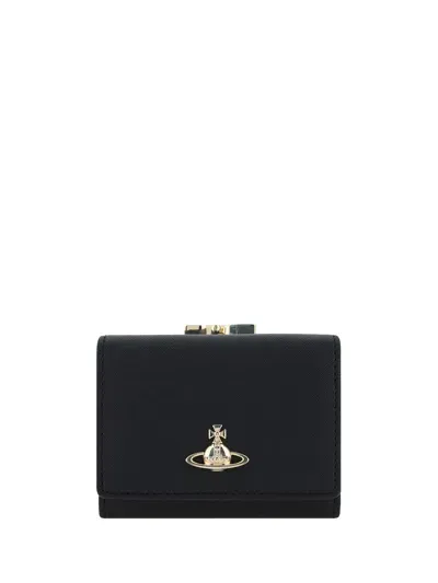 Vivienne Westwood Small Frame Wallet In Black 3d Orb