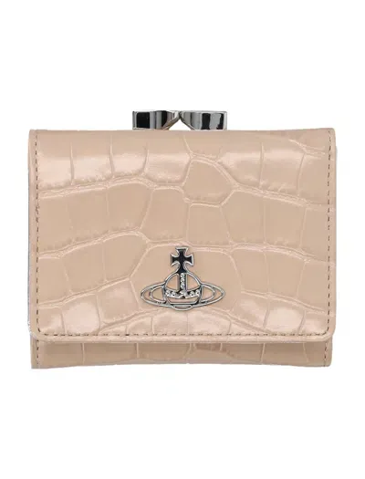 Vivienne Westwood Small Frame Wallet In Cream