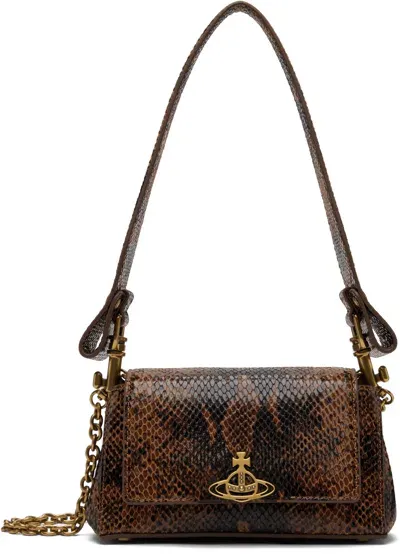 Vivienne Westwood Tan Small Hazel Bag In Gold