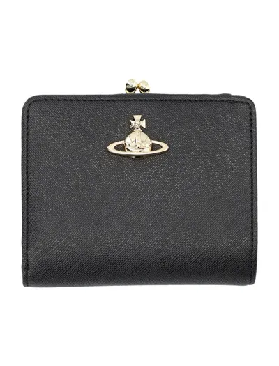 Vivienne Westwood Wallet Fr Pkt In Black 3d Orb