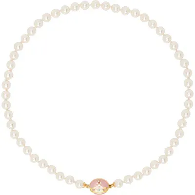 Vivienne Westwood White Loelia Necklace In Grey