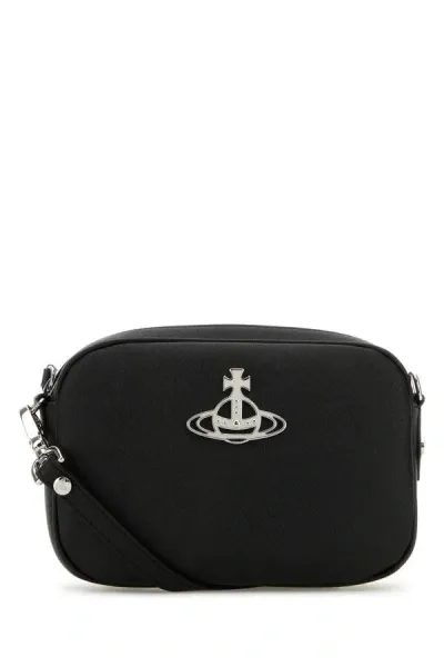 Vivienne Westwood Woman Black Synthetic Leather Anna Crossbody Bag