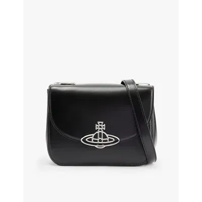 Vivienne Westwood Womens Black Linda Logo-plaque Leather Cross-body Bag