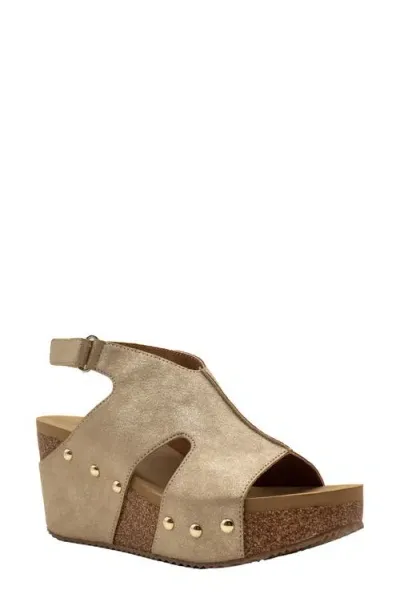 Volatile Beecher Slingback Platform Wedge Sandal In Champagne