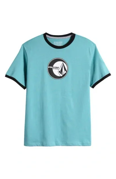 Volcom Baby Kids' Graphic Ringer T-shirt In Blue