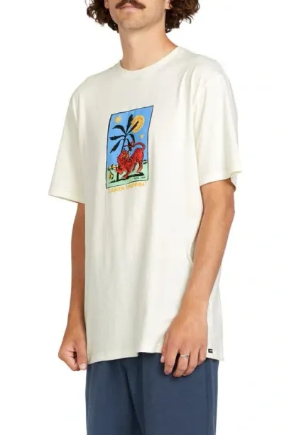 Volcom Tarot Tiger Cotton Graphic T-shirt In Off White