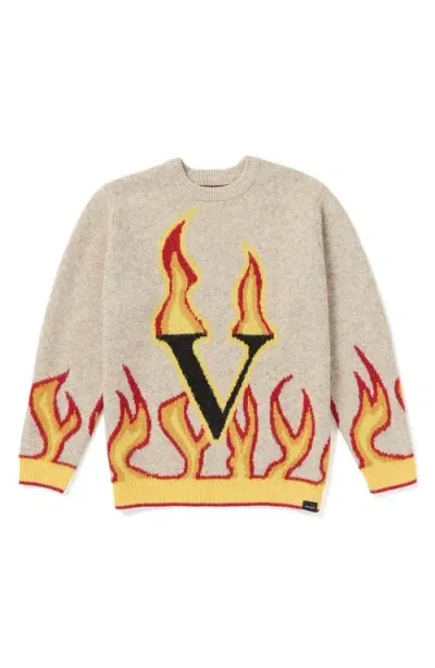 Volcom X Fergus Purcell Fergadelic Crewneck Sweater In Dirty White