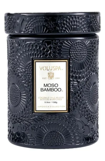 Voluspa Moso Bamboo Small Jar Candle, 5.5 Oz. In Black