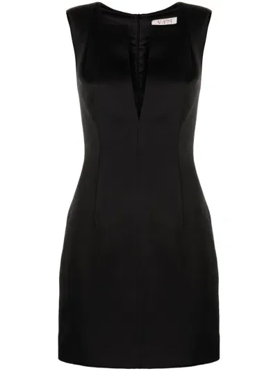 V:pm Atelier Delora V-neck Minidress In Black