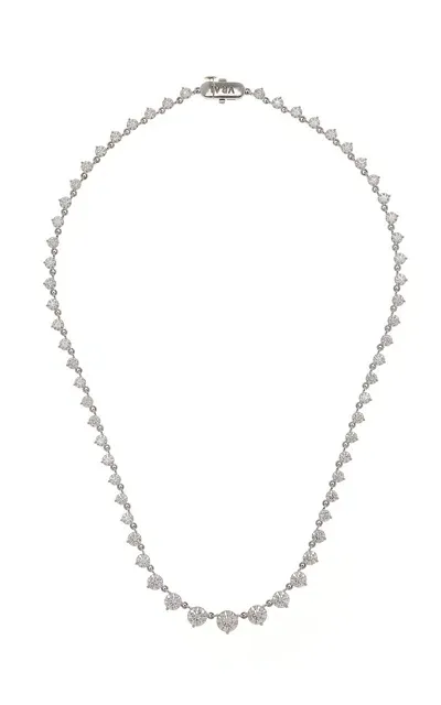 Vrai 14k White Gold Diamond Tennis Necklace